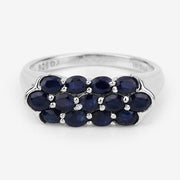 Bids.com 2.60 Carat Genuine Blue Sapphire .925 Sterling Silver Ring Rings Light Gray size 8.00,size 10.00,size 6.00,size 7.00,size 9.00,size 5.00,size 11.50