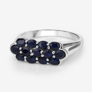 Bids.com 2.60 Carat Genuine Blue Sapphire .925 Sterling Silver Ring Rings Light Gray size 8.00,size 10.00,size 6.00,size 7.00,size 9.00,size 5.00,size 11.50