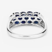 Bids.com 2.60 Carat Genuine Blue Sapphire .925 Sterling Silver Ring Rings White Smoke size 8.00,size 10.00,size 6.00,size 7.00,size 9.00,size 5.00,size 11.50