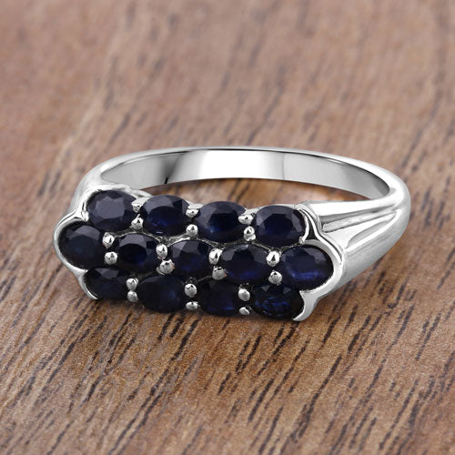 Bids.com 2.60 Carat Genuine Blue Sapphire .925 Sterling Silver Ring Rings Rosy Brown size 8.00,size 10.00,size 6.00,size 7.00,size 9.00,size 5.00,size 11.50