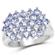 Bids.com 2.03 Carat Genuine Tanzanite .925 Sterling Silver Ring Rings White Smoke size 8.00,size 6.00,size 7.00,size 9.00,size 5.00,size 10.00