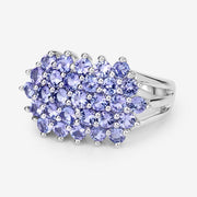 Bids.com 2.03 Carat Genuine Tanzanite .925 Sterling Silver Ring Rings White Smoke size 8.00,size 6.00,size 7.00,size 9.00,size 5.00,size 10.00