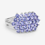 Bids.com 2.03 Carat Genuine Tanzanite .925 Sterling Silver Ring Rings White Smoke size 8.00,size 6.00,size 7.00,size 9.00,size 5.00,size 10.00