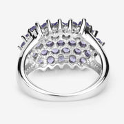 Bids.com 2.03 Carat Genuine Tanzanite .925 Sterling Silver Ring Rings White Smoke size 8.00,size 6.00,size 7.00,size 9.00,size 5.00,size 10.00