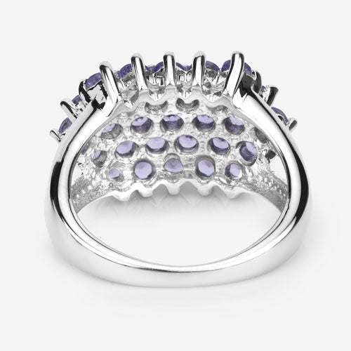 Bids.com 2.03 Carat Genuine Tanzanite .925 Sterling Silver Ring Rings White Smoke size 8.00,size 6.00,size 7.00,size 9.00,size 5.00,size 10.00
