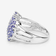 Bids.com 2.03 Carat Genuine Tanzanite .925 Sterling Silver Ring Rings White Smoke size 8.00,size 6.00,size 7.00,size 9.00,size 5.00,size 10.00