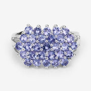 Bids.com 2.03 Carat Genuine Tanzanite .925 Sterling Silver Ring Rings White Smoke size 8.00,size 6.00,size 7.00,size 9.00,size 5.00,size 10.00