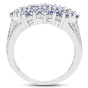 Bids.com 2.03 Carat Genuine Tanzanite .925 Sterling Silver Ring Rings White Smoke size 8.00,size 6.00,size 7.00,size 9.00,size 5.00,size 10.00