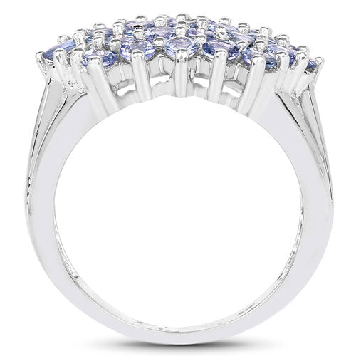 Bids.com 2.03 Carat Genuine Tanzanite .925 Sterling Silver Ring Rings White Smoke size 8.00,size 6.00,size 7.00,size 9.00,size 5.00,size 10.00