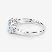 Bids.com 0.95 Carat Genuine Aquamarine and White Diamond .925 Sterling Silver Ring Rings Lavender size 5.00,size 6.00,size 7.00,size 8.00,size 9.00