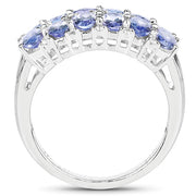 Bids.com 3.16 Carat Genuine Tanzanite & White Topaz .925 Sterling Silver Ring Rings White Smoke size 6.00,size 8.00,size 7.00,size 9.00,size 5.00,size 10.00