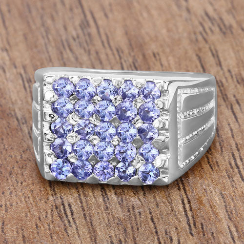 Bids.com 1.75 Carat Genuine Tanzanite .925 Sterling Silver Ring Rings Rosy Brown size 5.00,size 6.00,size 7.00,size 8.00,size 9.00