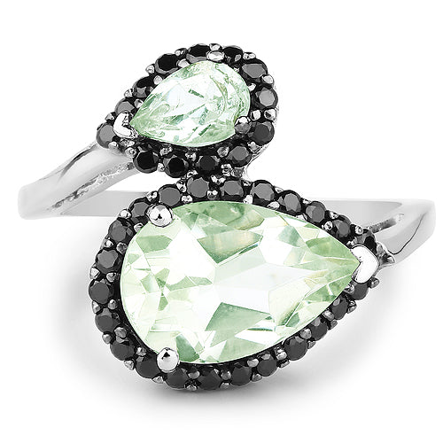 Bids.com 3.42 Carat Genuine Multi Stone .925 Sterling Silver Ring Rings White Smoke size 6.00,size 7.00,size 8.00