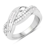 Bids.com 0.47 Carat Genuine White Diamond .925 Sterling Silver Ring Rings White Smoke size 5.00,size 6.00,size 7.00,size 8.00,size 9.00