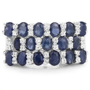 Bids.com 3.66 Carat Genuine Blue Sapphire and White Topaz .925 Sterling Silver Ring Rings White Smoke size 5.00,size 5.50,size 6.00,size 7.00,size 8.00,size 9.00,size 11.50