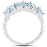 Bids.com 1.68 Carat Genuine Swiss Blue Topaz .925 Sterling Silver Ring Rings White Smoke size 6.00,size 8.00,size 9.00,size 7.00