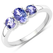 Bids.com 0.90 Carat Genuine Tanzanite .925 Sterling Silver Ring Rings White Smoke size 6.00,size 7.00,size 8.00,size 9.00,size 5.00,size 10.00