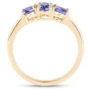 Bids.com 18K Yellow Gold Plated 0.90 Carat Genuine Tanzanite .925 Sterling Silver Ring Rings White Smoke size 6.00,size 7.00,size 8.00,size 9.00,size 5.00,size 10.00