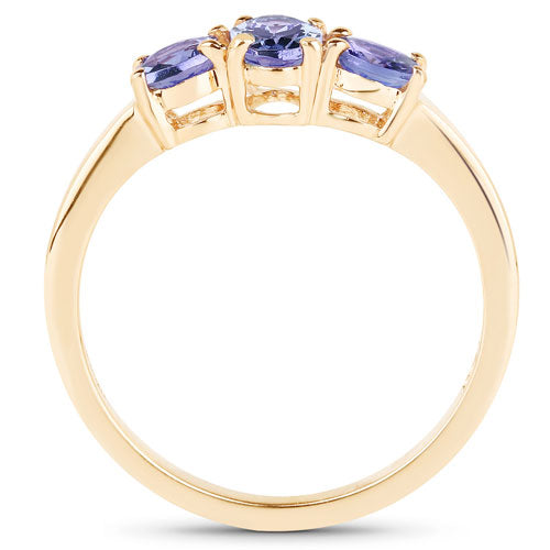 Bids.com 18K Yellow Gold Plated 0.90 Carat Genuine Tanzanite .925 Sterling Silver Ring Rings White Smoke size 6.00,size 7.00,size 8.00,size 9.00,size 5.00,size 10.00