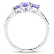 Bids.com 0.90 Carat Genuine Tanzanite .925 Sterling Silver Ring Rings White Smoke size 6.00,size 7.00,size 8.00,size 9.00,size 5.00,size 10.00