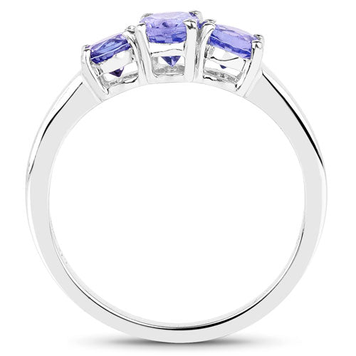 Bids.com 0.90 Carat Genuine Tanzanite .925 Sterling Silver Ring Rings White Smoke size 6.00,size 7.00,size 8.00,size 9.00,size 5.00,size 10.00