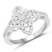 Bids.com 0.55 Carat Genuine White Diamond .925 Sterling Silver Ring Rings White Smoke size 6.00,size 8.00,size 7.00,size 9.00