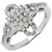 Bids.com 0.63 Carat Genuine White Diamond & Yellow Diamond .925 Sterling Silver Ring Rings White Smoke size 7.00,size 6.00,size 8.00,size 9.00