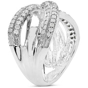 Bids.com 0.55 Carat Genuine White Diamond .925 Sterling Silver Ring Rings White Smoke size 6.00,size 7.00,size 8.00,size 9.00