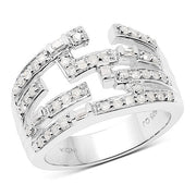 Bids.com 0.60 Carat Genuine White Diamond .925 Sterling Silver Ring Rings White Smoke size 9.00,size 6.00,size 7.00,size 8.00