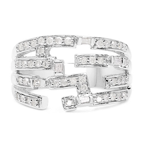 Bids.com 0.60 Carat Genuine White Diamond .925 Sterling Silver Ring Rings White Smoke size 9.00,size 6.00,size 7.00,size 8.00