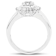 Bids.com 0.75 Carat Genuine White Diamond .925 Sterling Silver Ring Rings White Smoke size 6.00,size 7.00,size 8.00,size 9.00