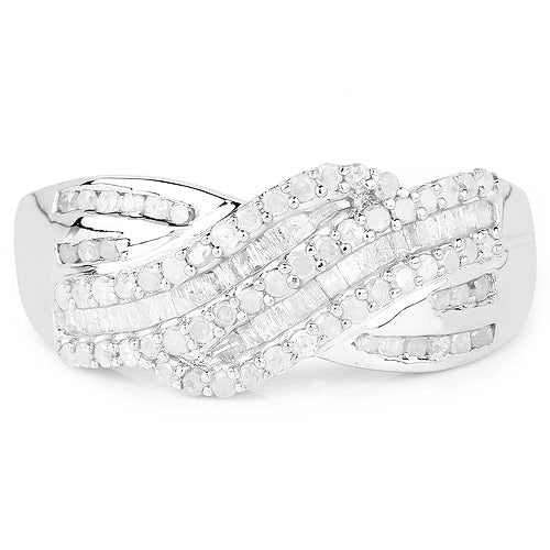 Bids.com 0.64 Carat Genuine White Diamond .925 Sterling Silver Ring Rings Lavender size 7.00,size 8.00,size 6.00,size 9.00