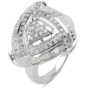 Bids.com 1.23 Carat Genuine White Diamond .925 Sterling Silver Ring Rings White Smoke size 7.00,size 8.00,size 6.00,size 9.00