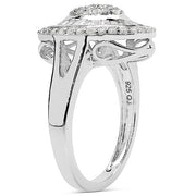 Bids.com 1.08 Carat Genuine White Diamond .925 Sterling Silver Ring Rings White Smoke size 8.00,size 6.00,size 7.00,size 9.00