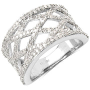 Bids.com 0.92 Carat Genuine White Diamond .925 Sterling Silver Ring Rings White Smoke size 7.00,size 8.00,size 6.00,size 9.00