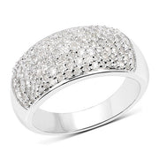 Bids.com 0.96 Carat Genuine White Diamond .925 Sterling Silver Ring Rings White Smoke size 6.00,size 8.00,size 9.00,size 7.00