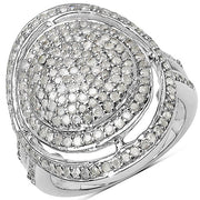 Bids.com 1.13 Carat Genuine White Diamond .925 Sterling Silver Ring Rings White Smoke size 7.00,size 6.00,size 8.00,size 9.00