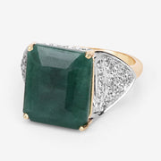 Bids.com 8.70 Carat Dyed Emerald and White Topaz .925 Sterling Silver Ring Rings White Smoke size 8.00,size 5.00,size 6.00,size 7.00,size 9.00,size 10.00