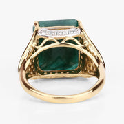 Bids.com 8.70 Carat Dyed Emerald and White Topaz .925 Sterling Silver Ring Rings White Smoke size 8.00,size 5.00,size 6.00,size 7.00,size 9.00,size 10.00