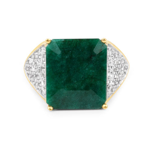 Bids.com 8.70 Carat Dyed Emerald and White Topaz .925 Sterling Silver Ring Rings Dark Slate Gray size 8.00,size 5.00,size 6.00,size 7.00,size 9.00,size 10.00