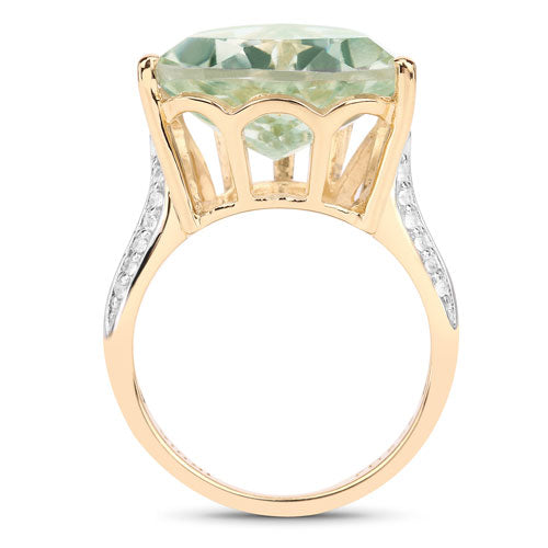 Bids.com 8.08 Carat Genuine Green Amethyst and White Topaz .925 Sterling Silver Ring Rings White Smoke size 6.00,size 7.00,size 8.00,size 9.00,size 5.00,size 10.00,size 11.00