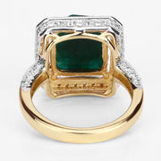 Bids.com 5.18 Carat Dyed Emerald and White Topaz .925 Sterling Silver Ring Rings White Smoke size 5.00,size 6.00,size 7.00,size 8.00,size 9.00,size 10.00,size 6.75