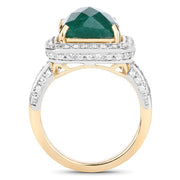 Bids.com 5.18 Carat Dyed Emerald and White Topaz .925 Sterling Silver Ring Rings White Smoke size 5.00,size 6.00,size 7.00,size 8.00,size 9.00,size 10.00,size 6.75
