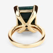 Bids.com 7.64 Carat Dyed Emerald and White Diamond .925 Sterling Silver Ring Rings White Smoke size 7.00,size 8.00,size 9.00,size 10.00,size 5.00,size 6.00,size 6.50