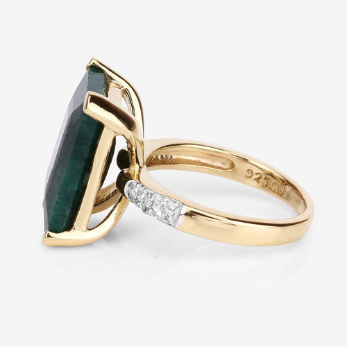 Bids.com 7.64 Carat Dyed Emerald and White Diamond .925 Sterling Silver Ring Rings White Smoke size 7.00,size 8.00,size 9.00,size 10.00,size 5.00,size 6.00,size 6.50