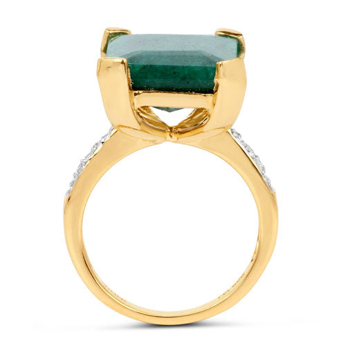 Bids.com 7.64 Carat Dyed Emerald and White Diamond .925 Sterling Silver Ring Rings White Smoke size 7.00,size 8.00,size 9.00,size 10.00,size 5.00,size 6.00,size 6.50