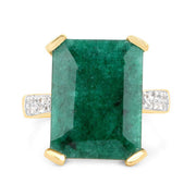 Bids.com 7.64 Carat Dyed Emerald and White Diamond .925 Sterling Silver Ring Rings White Smoke size 7.00,size 8.00,size 9.00,size 10.00,size 5.00,size 6.00,size 6.50