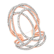 Bids.com 14K Rose Gold Plated 0.73 Carat Genuine White Diamond .925 Sterling Silver Ring Rings White Smoke size 6.00,size 8.00,size 9.00,size 7.00