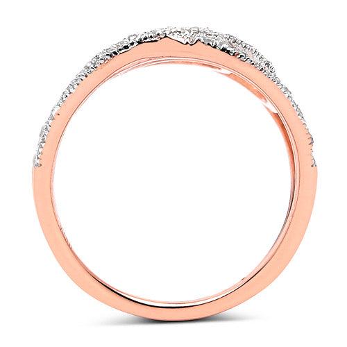 Bids.com 14K Rose Gold Plated 0.73 Carat Genuine White Diamond .925 Sterling Silver Ring Rings White Smoke size 6.00,size 8.00,size 9.00,size 7.00