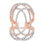 Bids.com 14K Rose Gold Plated 0.73 Carat Genuine White Diamond .925 Sterling Silver Ring Rings White Smoke size 6.00,size 8.00,size 9.00,size 7.00